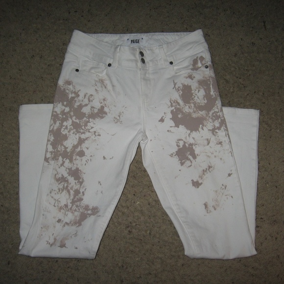 PAIGE Denim - Paige Paint Splatter White Jeans - 29